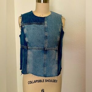 Zara Denim Sleeveless Crop Top Size S